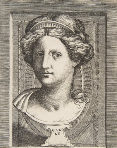 Juno faragott feje, kb. 1531-76. alkotó: Giulio Bonasone