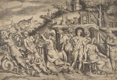 Jászon és Médea története balról fiát hordja le, középen ő..., 1531-76. alkotó: Giulio Bonasone
