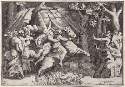 Clelia átkelés a Tiberisben alkotó: Giulio Bonasone after Polidoro da Caravaggio