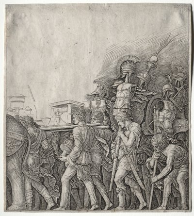 Caesar diadalai: A fűzőhordozók c. 1498. alkotó: Giulio Campagnola