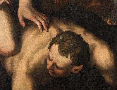 Északi kereszthajó, Szent Mihály arkangyal oltára, Mihály arkangyal megöli a gonoszt, Giulio Campi 1566, Részlet alkotó: Giulio Campi