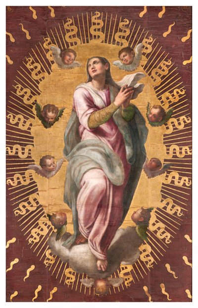 Kanonok sekrestyéje, Giulio Campi 1568, Nagyboldogasszony zászlaja alkotó: Giulio Campi