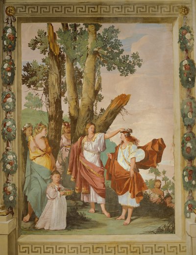 Amaryllis nimfa megkoronázása, a verseny győztese alkotó: Giulio Carpioni