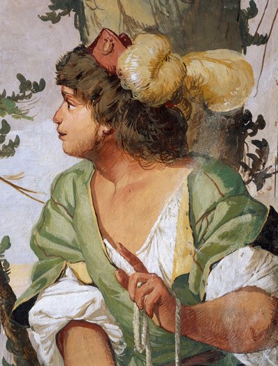 Sylvius juhász véletlenül megsebesíti Dorinda nimfát, és beleszeret. Giulio Carpioni freskója A hűséges pásztor című pásztorjáték ihlette Giovanni Battista Guarini, Villa Caldogno, Caldogno, Veneto, Olaszország. alkotó: Giulio Carpioni
