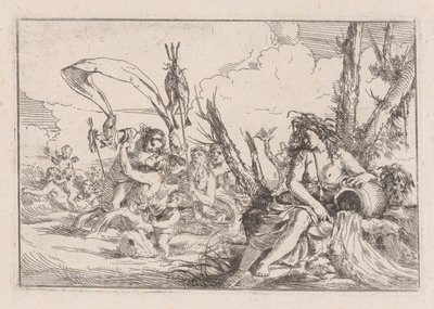 Víz, amelyet egy fa tövében ülő naiád ábrázol..., 1640-60. alkotó: Giulio Carpioni