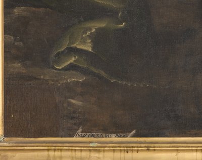 Aláírás, részlet, Szűz Mária gyermekével és Szent Firmusszal és Szent Rusticusszal (3704245 részlet) alkotó: Giulio Cesare Procaccini