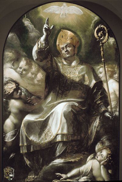Borromeo Szent Károly dicsőségben (olaj, vászon alkotó: Giulio Cesare Procaccini