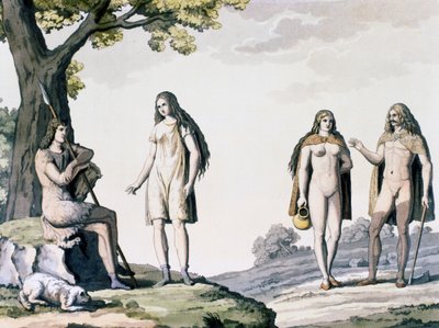 Az ókori németek jelmezei, Giulio Ferrario (1767-1847) ókori és modern viseleteiből metszet alkotó: Giulio Ferrario