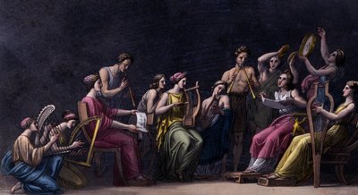 Több hangszeres koncert, Ókori Görögország - A régi és modern kosztümben, Dr. Ferrario, Milánó alkotó: Giulio Ferrario
