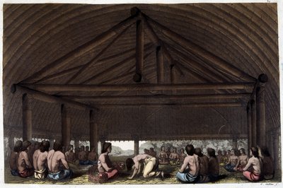 A Barátok szigetén (Tonga) Pulaho király a Kavát issza – Dr. Jules Ferrario „The Old and Modern Costume” című művében, szerk. Milánó alkotó: Giulio Ferrario