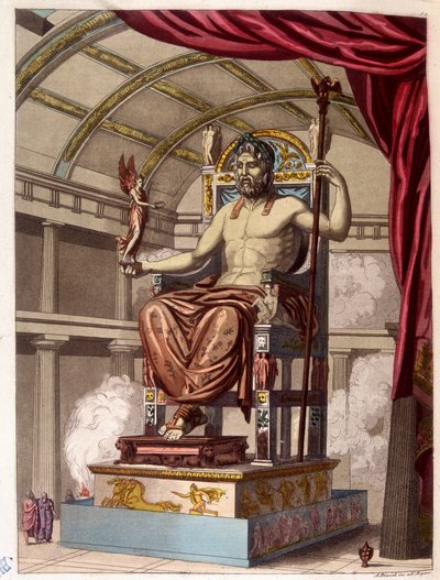 Jupiter (Zeusz) szobra - „A régi és modern kosztümben” Ferrario, szerk. Milánó alkotó: Giulio Ferrario