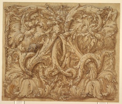 Acanthus Rinceaux dizájn állatokkal és madarakkal alkotó: Giulio Romano