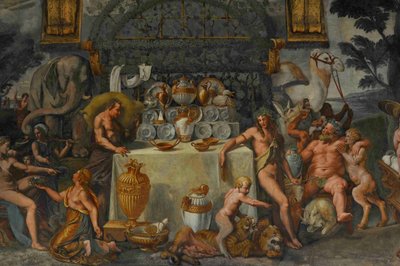 Freskórészlet az Amor és Psyche kamrájából, 1526-1534 alkotó: Giulio Romano