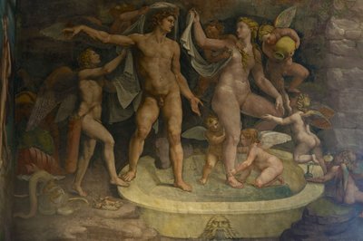 Freskórészlet az Amor és Psyche kamrájából, 1526-1534 alkotó: Giulio Romano