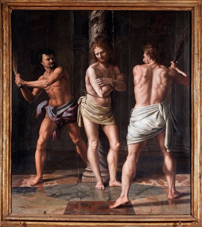 Krisztus korbácsolása alkotó: Giulio Romano