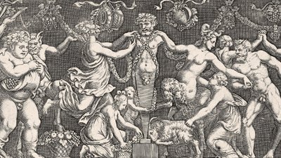 Feláldozás Priapusnak, 1540 körül alkotó: Giulio Romano