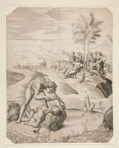 Marsyas nyúzása alkotó: Giulio Sanuto