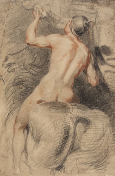 Lovas lóháton, hátulról nézve alkotó: Giuseppe (1568 1640) Cesari