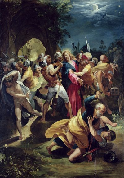 Krisztus letartóztatása, 1590-es évek (olaj, tábla) alkotó: Giuseppe Cesari