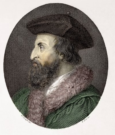 Girolamo Fracastoro olasz orvos, költő és humanista portréja (Hieronymus Fracastorius vagy Jerome Fracastor) (1478/83-1553) Metszet Magángyűjtemény alkotó: Giuseppe (after) Longhi