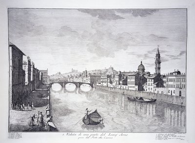 Kilátás az Arno folyó egy részére alkotó: Giuseppe (after) Zocchi