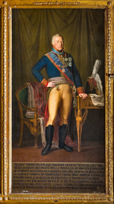 Niccolo Filangeri, a királyság altábornagyának portréja (olaj, vászon) alkotó: Giuseppe (school of) Patania