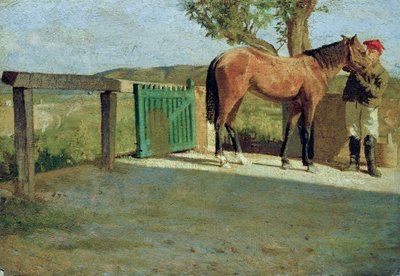 A kis ló, 1867 körüli (olaj, karton) alkotó: Giuseppe Abbati