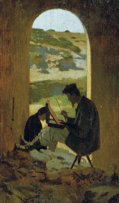Stanislao Pointeau festő, 1863 körül (olaj, tábla) alkotó: Giuseppe Abbati