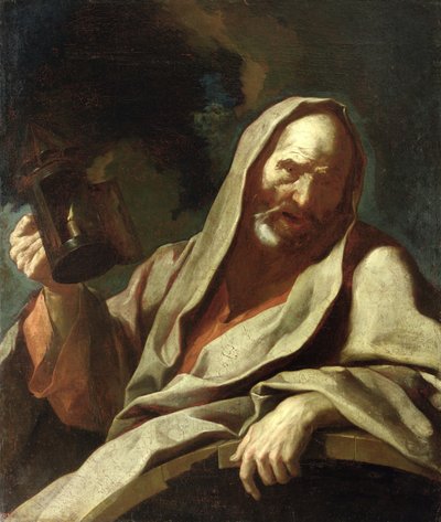 Diogenész (Kr. e. 412-323) lámpásával, 1720-40 alkotó: Giuseppe Antonio Petrini