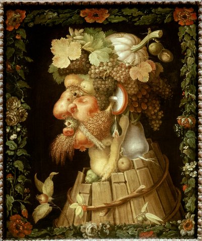 Giuseppe Arcimboldo (1527-1593) őszi festménye 16. század V. 0,76x0,63 m - Ősz. Giuseppe Arcimboldo (1527-1593) festménye alkotó: Giuseppe Arcimboldo