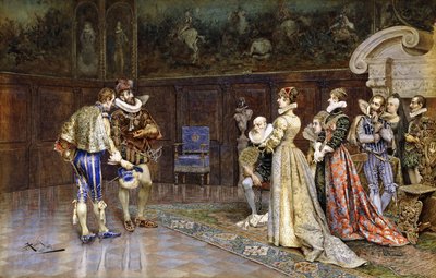 IV. Henrik francia előadása Marguerite Valois udvarában alkotó: Giuseppe Aureli