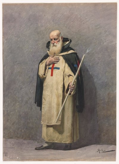 Egy idős pap áll alkotó: Giuseppe Aureli