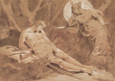 Diana és Endümión Ámorral alkotó: Giuseppe Bernardino Bison