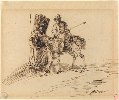 Lovas paraszttal alkotó: Giuseppe Bernardino Bison