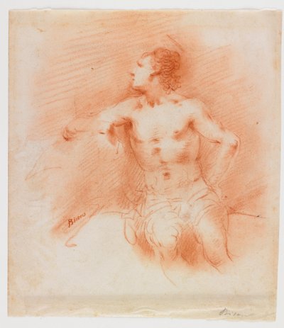 Studie eines sitzenden jungen männlichen Aktes alkotó: Giuseppe Bernardino Bison
