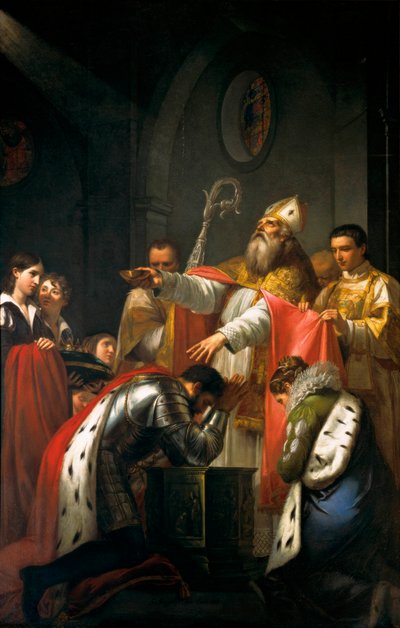 I. Clovis megkeresztelkedése alkotó: Giuseppe Bezzuoli