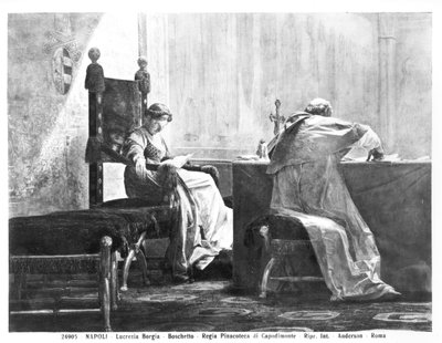 Lucrezia Borgia (1480-1519) és apja, VI. Sándor pápa (1431-1503) alkotó: Giuseppe Boschetto