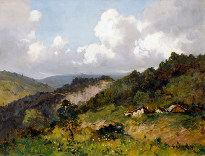 Nyár a dombokon (olaj a panelen) alkotó: Giuseppe Buscaglione