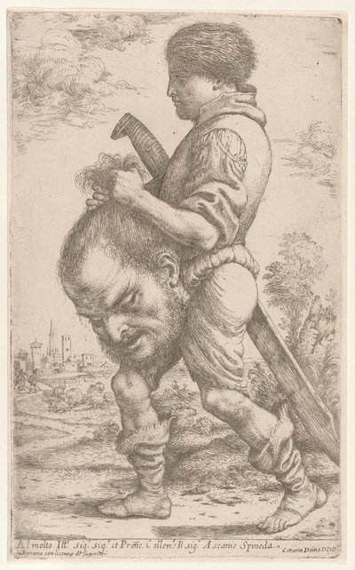 Dávid Góliát fejét viszi, amit a hajánál fogva tart, 1620-30. alkotó: Giuseppe Caletti