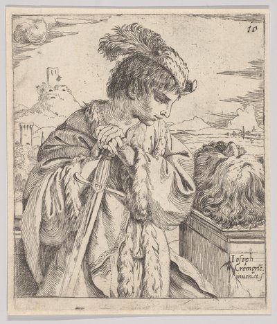 Dávid Góliát fejét nézi, 1620-30. alkotó: Giuseppe Caletti