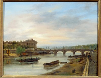 A Palais Bourbon és a Pont Louis XVI (Pont de la Concorde) a párizsi Quai des Tuileries felől nézve. Giuseppe Canella (1788-1847) festménye EC.ITAL. alkotó: Giuseppe Canella