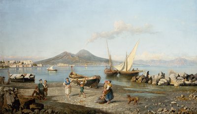 Kilátás a Nápolyi-öbölre (olaj, vászon) alkotó: Giuseppe Carelli
