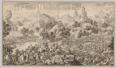 Breaking Through the Siege at Hesui: from Battle Scenes of the Quelling of Rebellions..., c. 1765-17 alkotó: Giuseppe Castiglione