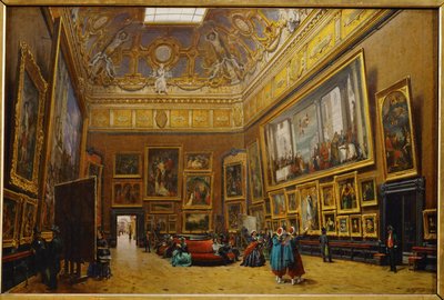 A Salon Carre a Louvre Múzeumban ... alkotó: Giuseppe Castiglione