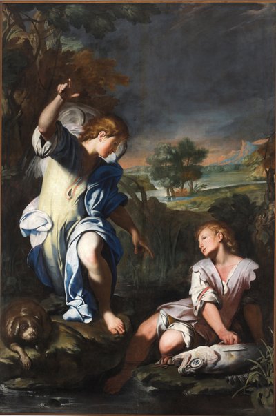 Tóbiás és az angyal (olaj, vászon) alkotó: Giuseppe Castiglione