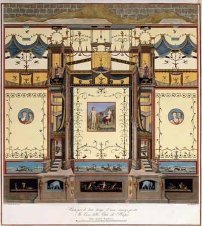 Hosszú fal egy pompeji ház szobájában alkotó: Giuseppe Chiantarelli