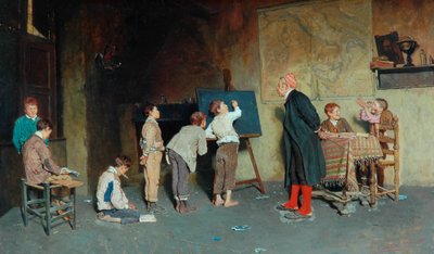 Egy olasz falusi iskola, 1888 alkotó: Giuseppe Costantini