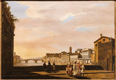 Kilátás a Ponte Vecchio felől alkotó: Giuseppe Gherardi