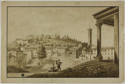 A fiesolei Piazza kilátása alkotó: Giuseppe Gherardi
