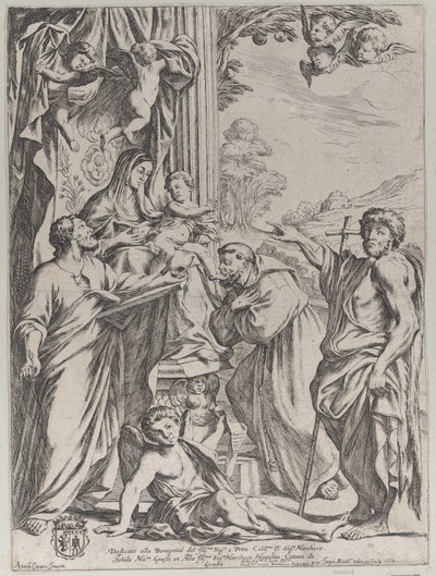 A három szenttel trónoló Szűz, 1668. alkotó: Giuseppe Maria Mitelli